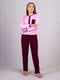 Рожево-бордова піжама для вагітних: джемпер на гудзиках і штани | 6780613 | фото 3