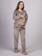 Коричнева махрова піжама для вагітних: джемпер і штани | 6780761 | фото 2