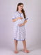 Блакитна бавовняна нічна сорочка з принтом для вагітних | 6780769 | фото 2