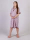 Рожева нічна сорочка з принтом для вагітних | 6780907 | фото 3