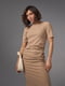 Силуетна сукня-міді кавового кольору з драпіруванням | 6781063 | фото 3