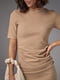 Силуетна сукня-міді кавового кольору з драпіруванням | 6781063 | фото 4
