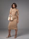 Силуетна сукня-міді кавового кольору з драпіруванням | 6781063 | фото 6
