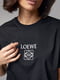 Трикотажна чорна футболка з написом Loewe | 6781099 | фото 4