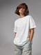 Белая однотонная футболка с вышивкой Ami Paris | 6781100 | фото 7
