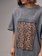 Удлиненная футболка в технике тай-дай с леопардовым принтом | 6781101 | фото 4