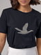 Черная футболка с птицей из бисера | 6781103 | фото 5