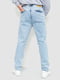 Голубые прямые джинсы с карманами | 6759276 | фото 4