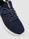 Темно-синие текстильные кроссовки на массивной подошве | 6759417 | фото 3