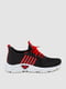 Черные текстильные кроссовки на красной шнуровке | 6759425 | фото 2