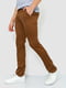 Прямые коричневые брюки средней посадки | 6781832 | фото 3