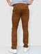 Прямые коричневые брюки средней посадки | 6781832 | фото 4