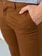 Прямі коричневі штани середньої посадки | 6781832 | фото 5