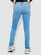 Голубые джинсы заниженной посадки с потертостями | 6781854 | фото 4