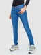 Синие джинсы заниженной посадки с потертостями | 6781855 | фото 3