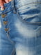 Сині джинси стандартної посадки з потертостями | 6781868 | фото 5