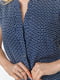 Комбінезон-шорти синій з візерунком та поясом-резинкою | 6781897 | фото 5