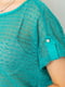 Ажурна оверсайз блуза смарагдового кольору | 6781913 | фото 5