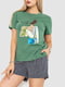 Хлопковавя пижама: футболка с принтом и полосатые шорты | 6781959 | фото 3