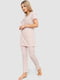 Светло-персиковая принтованая пижама: туникаи и брюки | 6781966 | фото 3