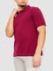 Хлопковая бордовая футболка-поло с разрезами по бокам | 6781972 | фото 3