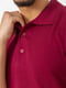 Хлопковая бордовая футболка-поло с разрезами по бокам | 6781972 | фото 5