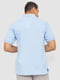 Бавовняна блакитна футболка-поло з розрізами по бокам | 6781973 | фото 4