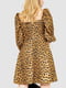 Платье А-силуэта анималистической расцветки с рукавами-баллонами | 6782053 | фото 4