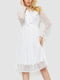 Біла ажурна сукня А-силуету із зав'язкою та оборками на ліфі | 6782056 | фото 2