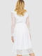 Біла ажурна сукня А-силуету із зав'язкою та оборками на ліфі | 6782056 | фото 4