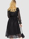 Черное ажурное платье А-силуэта с завязкой и оборками на лифе | 6782059 | фото 4