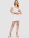 Белое облегающее мини-платье в рубчик | 6782065 | фото 2