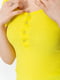 Желтая футболка в рубчик с кнопками | 6782096 | фото 5