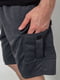 Темно-серые трикотажные шорты с накладными карманами | 6782119 | фото 5