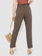 Принтованые коричнево-горчичные брюки с карманами | 6782123 | фото 4