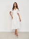 Платье-миди белое с рукавом-бабочка | 6506269 | фото 2