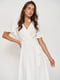 Платье-миди белое с рукавом-бабочка | 6506269 | фото 7