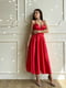 Вечернее красное платье с длинной юбкой в складку | 6782136 | фото 3