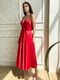 Вечернее красное платье с длинной юбкой в складку | 6782136 | фото 6