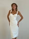 Белое платье в бельевом стиле из экокожи | 6782139