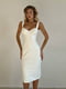 Біла сукня в білизняному стилі з екошкіри | 6782139 | фото 3
