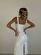 Белое платье в бельевом стиле из экокожи | 6782139 | фото 5