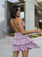 Міні-сукня пудрового кольору з триярусною спідницею | 6782144 | фото 3