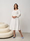 Ошатна біла сукня А-силуету довжини міді | 6782148 | фото 2