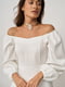 Ошатна біла сукня А-силуету довжини міді | 6782148 | фото 4