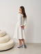 Ошатна біла сукня А-силуету довжини міді | 6782148 | фото 5