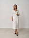 Сукня А-силуету ніжно-білого кольору з розрізом | 6782149 | фото 2