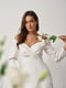 Сукня А-силуету ніжно-білого кольору з розрізом | 6782149 | фото 3