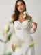 Сукня А-силуету ніжно-білого кольору з розрізом | 6782149 | фото 4