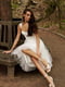 Белое вечернее платье с корсетом и пышною юбкойй | 6782152 | фото 5